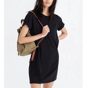 Madewell pocket tee black mini t shirt dress